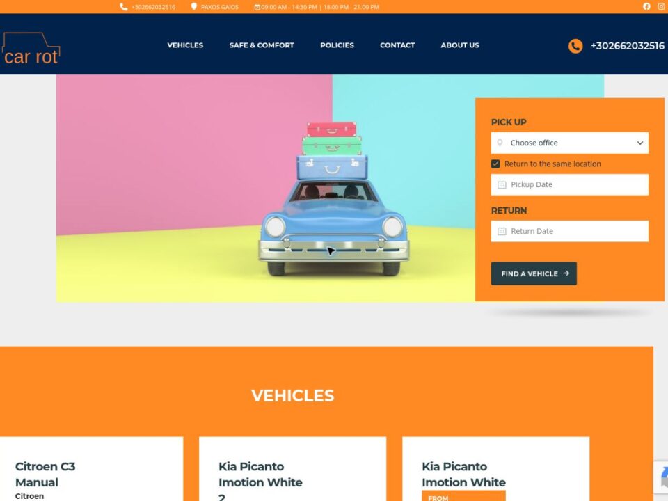 Carrot Hire — screenshot από τη live ιστοσελίδα