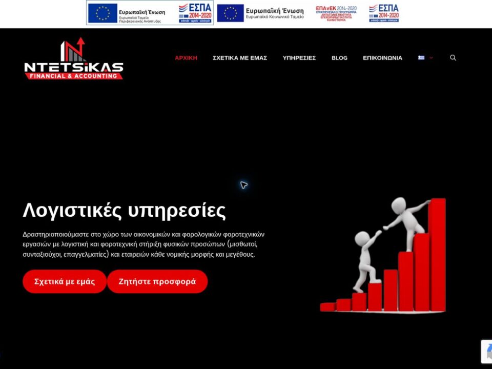 Ntetsikas Financial — screenshot από τη live ιστοσελίδα