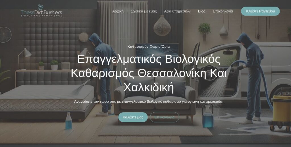 Thess Dirt Busters — screenshot από τη live ιστοσελίδα